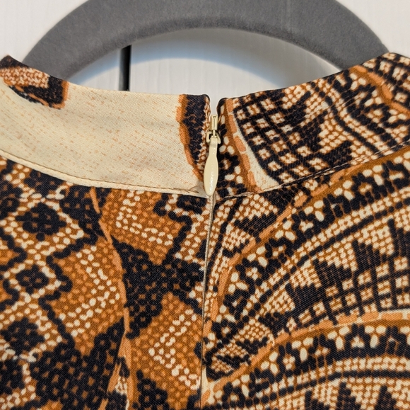 Farm Rio Midi Dress L Bodycon Long Sleeve Tropical Sand Yawanawa Vanahu - Picture 13 of 13